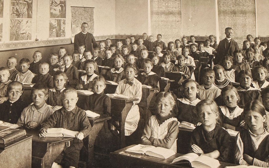 Vintage photo of classroom