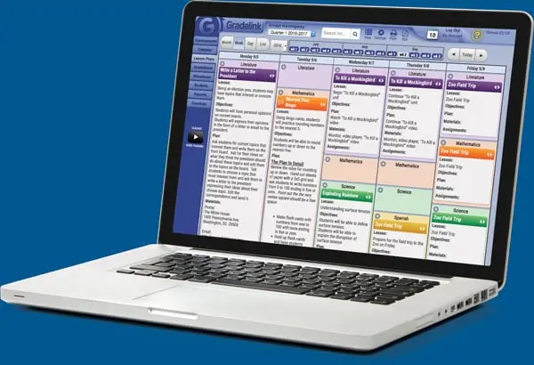 LaptopLessonPlanAngleBlue Gradelink Includes Over 100 Features