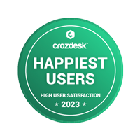 Crozdesk Happiest Users 2023 Badge