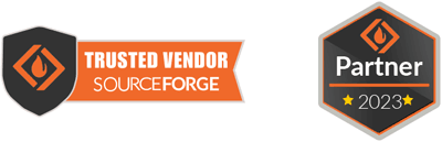 SourceForge Trusted Vendor and Partner 2023 Badges