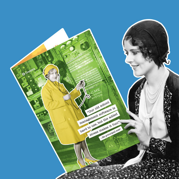 BrochureReader23 Lady Enjoying the Gradelink Brochure